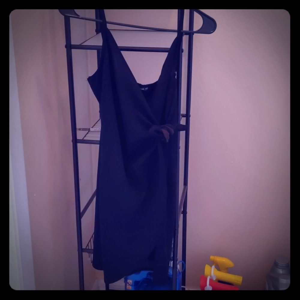 Shein S Black Wrap Dress